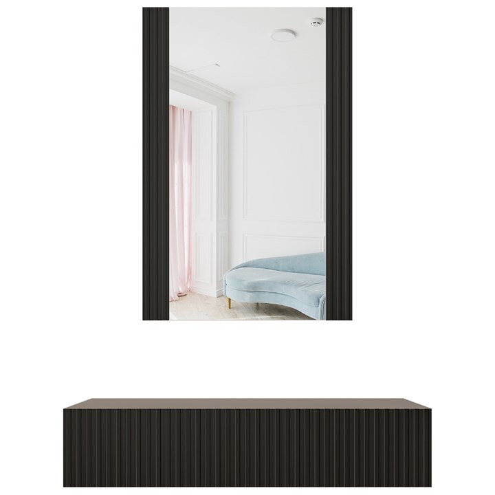 Dressing table with mirror PAFOS 80x41.6x100 mat black