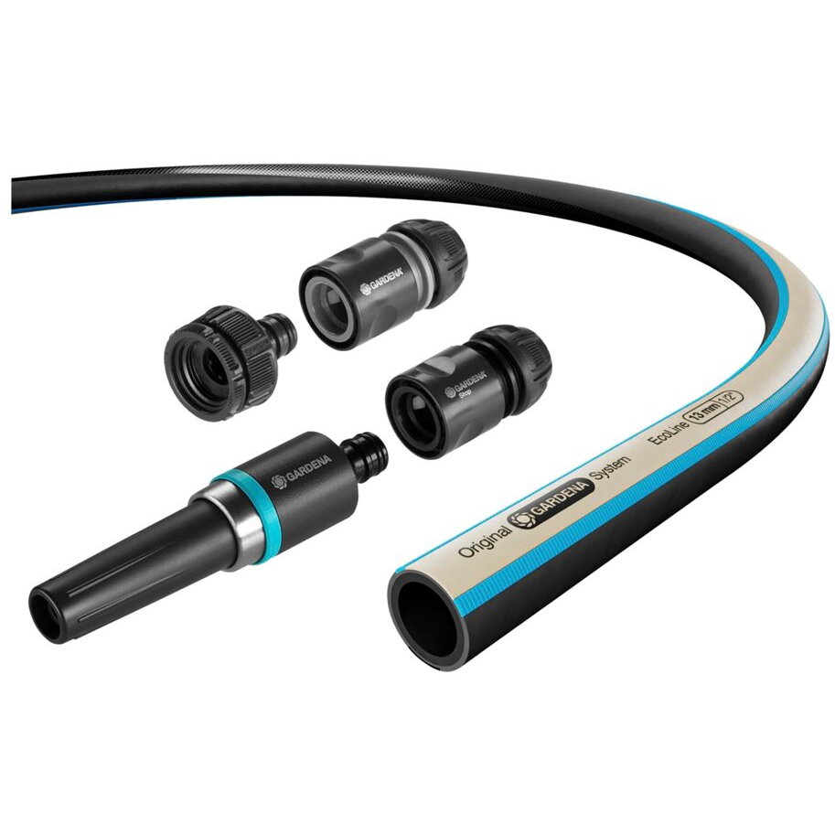EcoLine Hose 13mm (1/2), 20 meters, with system parts (black/beige, 65% made from recycled material)