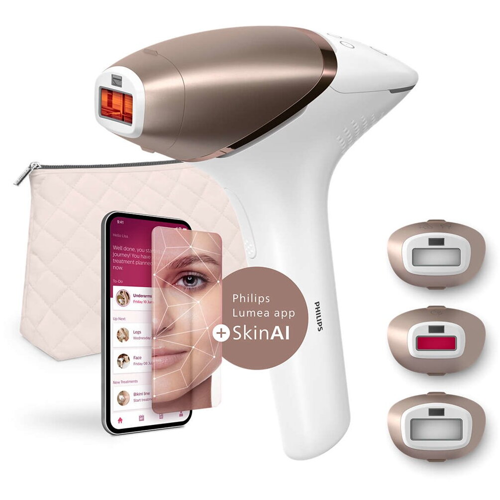 Epilator IPL cu SenseIQ BRI973/00 Lumea Seria 9900 Numar Impulsuri 450.000 Alb