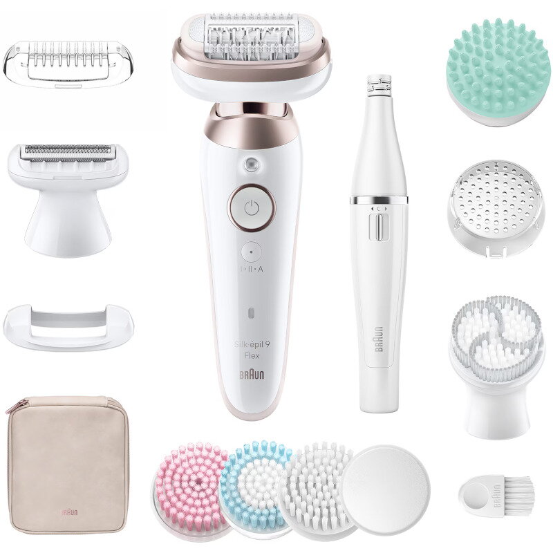 Epilator  Silk-Epil 9 9-580 Flex 360Â° Wet & Dry SkinSpa + Aparat de ras facial