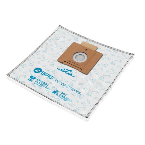 ETA960068020 Vacuum cleaner bags, Antibacterial, 4 L, 5 pcs + microfilter 155x145 mm, Suitable for all ETA, bagged vacuum cleaner