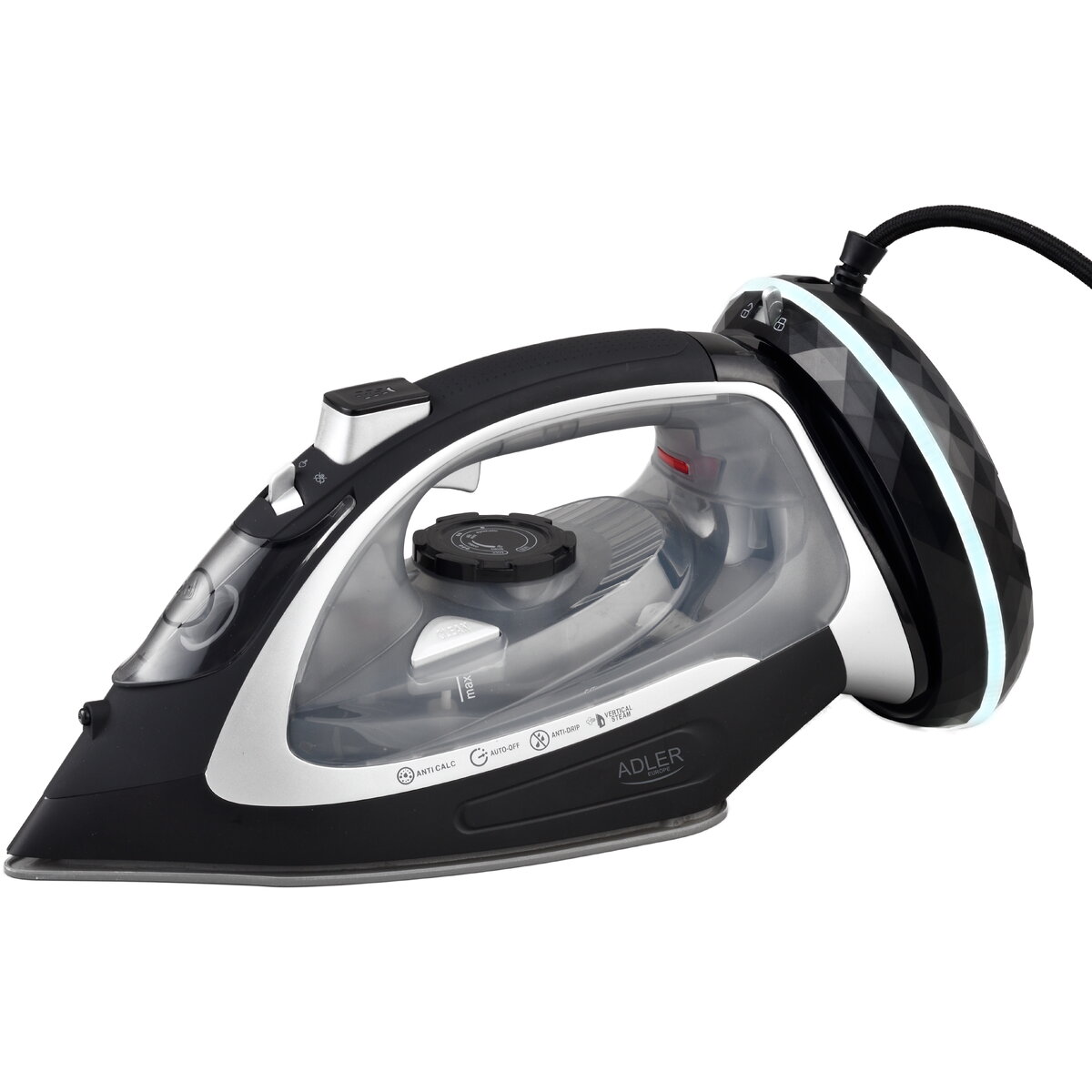 Fier de Calcat AD 5043 Steam, Cordless and corded operation, Black/Silver