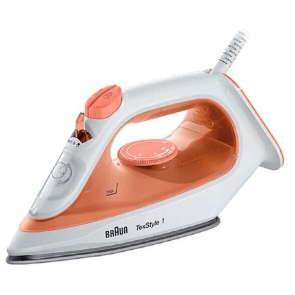 Fier Calcat TexStyle 1 SI1009OR  1900W Abur Variabil 25g/min Jet Abur 120g/min Rezervor 220ml Talpa Ceramica  Cistem Antipicurare  Portocaliu