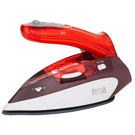 Fier de Calcat de Voiaj SLIDE TRAVEL 1100 Maner Pliabil Talpa Ceramica Rezervor Apa 80ML Putere 1100W Rosu