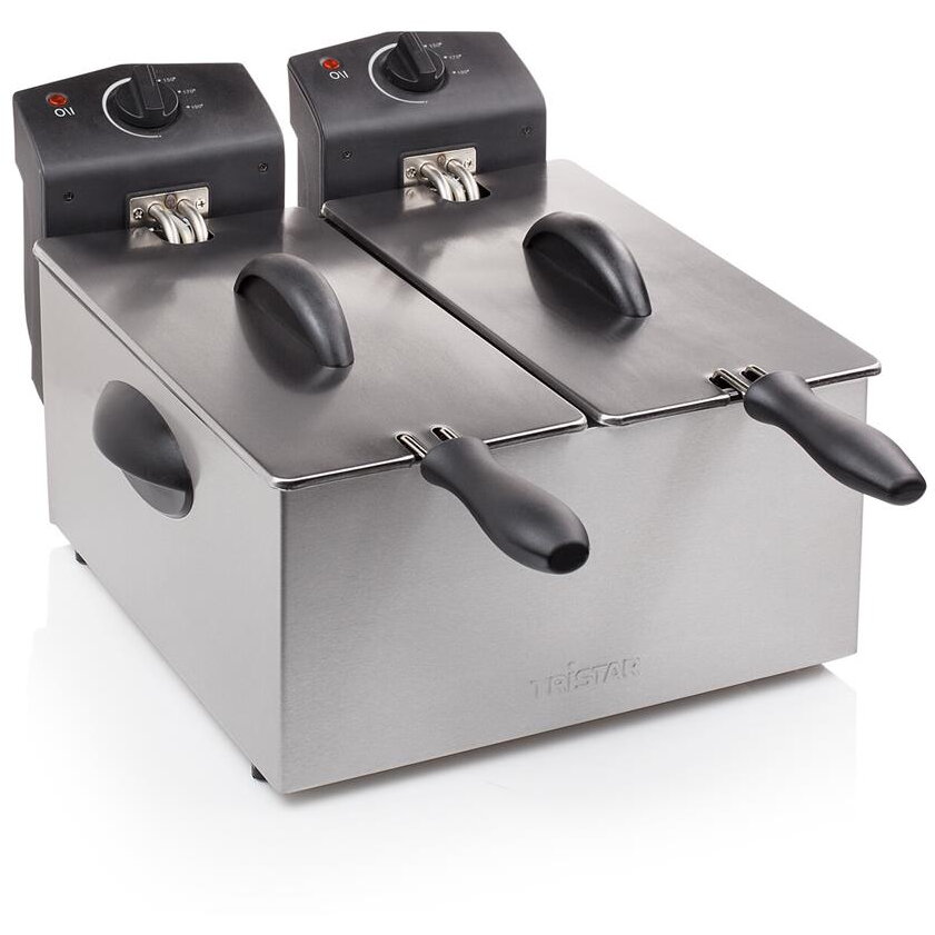 Friteuza FR-6937  Dubla  2 x 1800W 2 x 3L   Argintiu