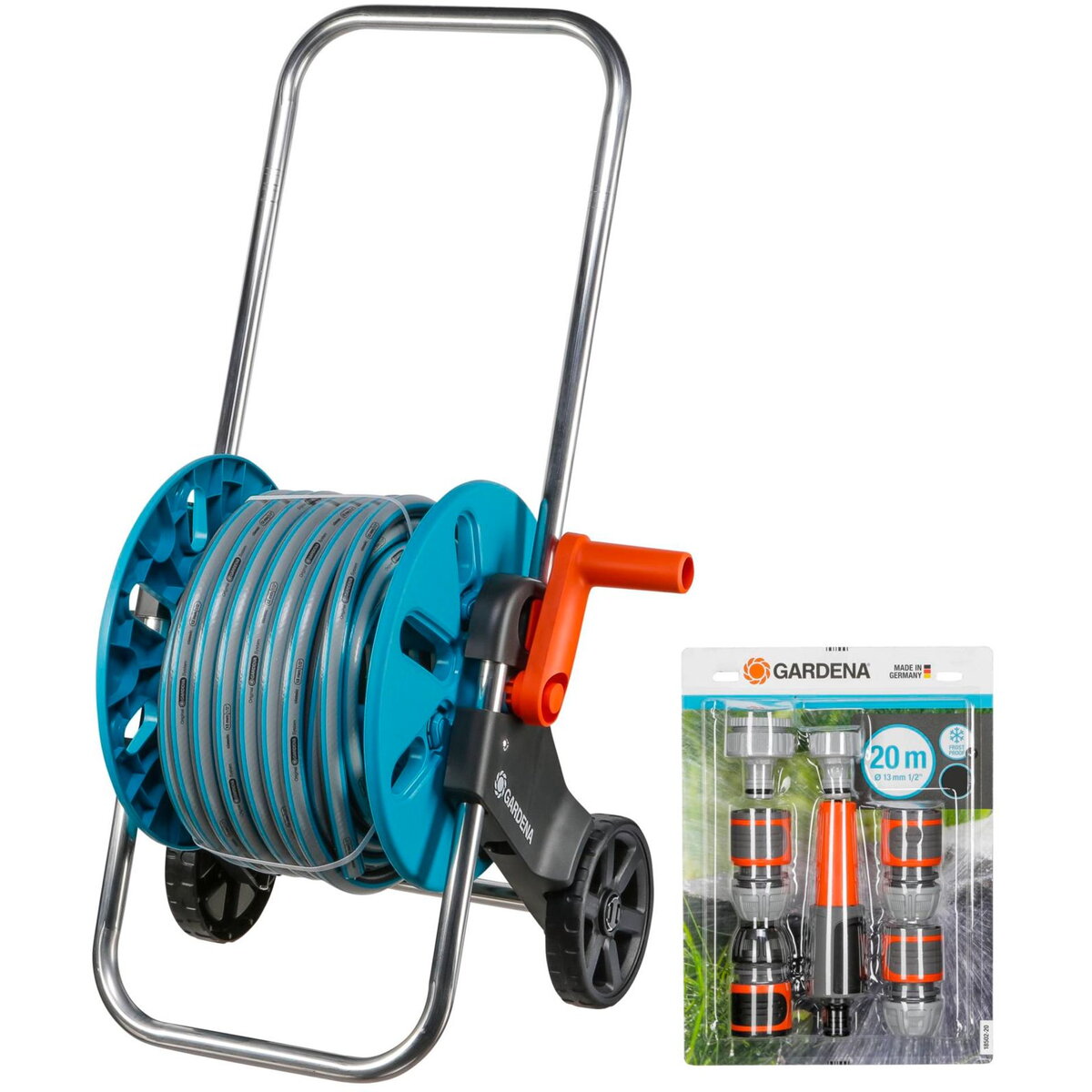Set Carucior Pentru Furtun Hose Reel AquaRoll S Lungime 20m