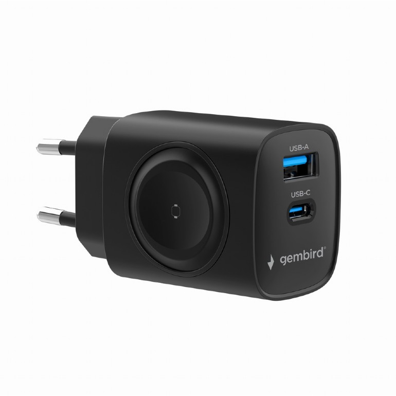 Gembird TA-UC-PDQCW20-01-BK 2-in-1 20 W Apple Watch + Phone Fast Charger, Black