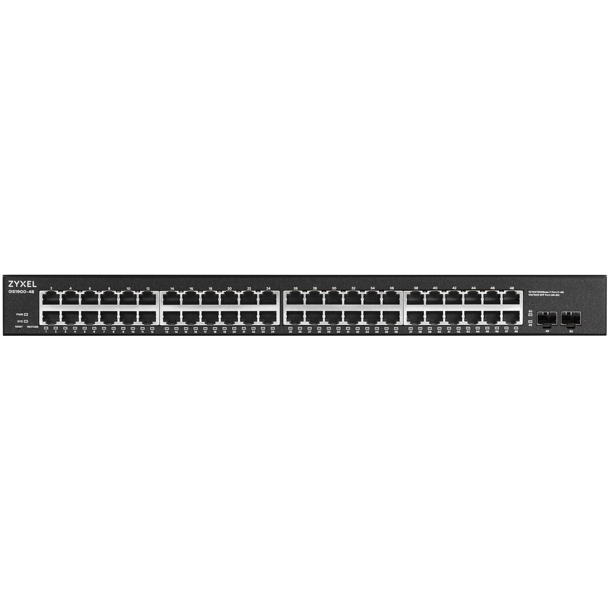 Switch GS1900-48-EU0102F GS1900-48 V2 Smart Managed Layer 2 Rackmount Porturi 48 Gigabit 2 Gigabit SFP