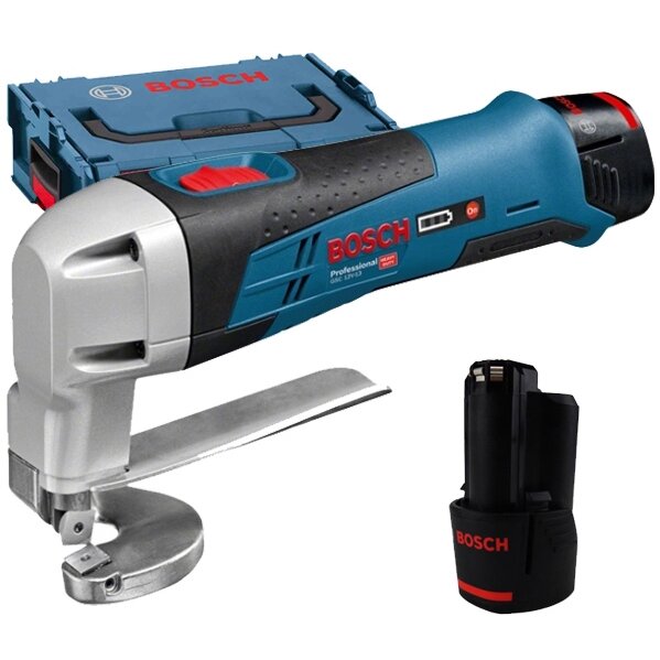 GSC 12V-13 - Masina de taiat tabla cu 2 acumulatori, Li-Ion, 12 V, 2 Ah, 1.3 mm, valiza speciala