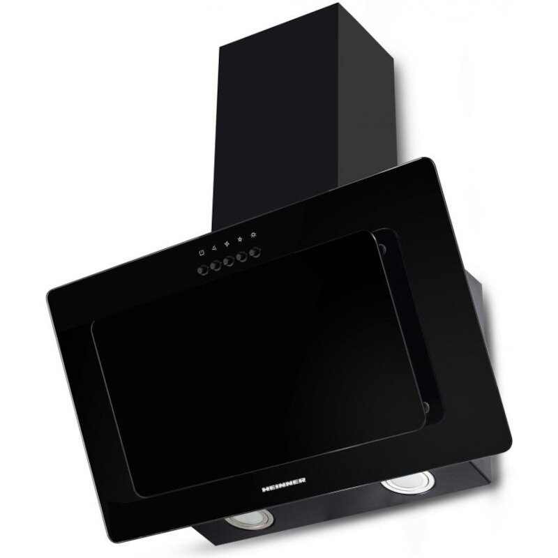 Hota decorativa HDCH-F3560RGBK, Putere de absorbtie 365 m3/h, 1 motor, Iluminare LED, 3 trepte de viteza, 60 cm, Sticla neagra