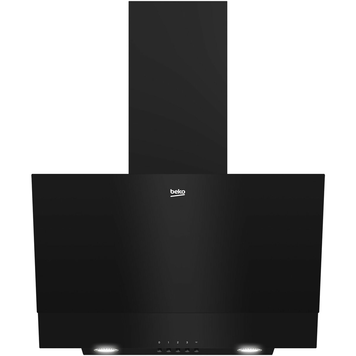 Hota incorporabila decorativa Beko BHCA62422BBH, Putere de absorbtie 400 mc/h, Afisaj electronic, Iluminare LED, Touch Control, 59.5 cm, Negru Sticla