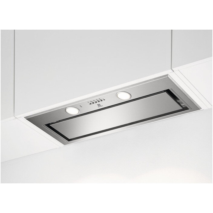 Hota incorporabila integrata LFG719X, Putere de absorbtie 700 m3/h, 1 motor, Conexiune plita, 80 cm, Inox