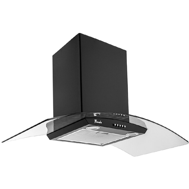 Hota Eva 1200 Cupola 90 LED 1 Motor Turbo Latime 90cm 3 Viteze Absorbtie 1200m3/ora Filtru Anti-Grasimi Aluminiu Negru