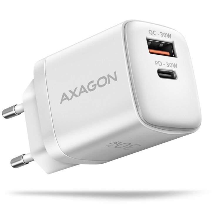 Incarcator Retea ACU-PQ30W PD 3.0 QC4+ 1x USB-C 1x USB-A 30 W Alb