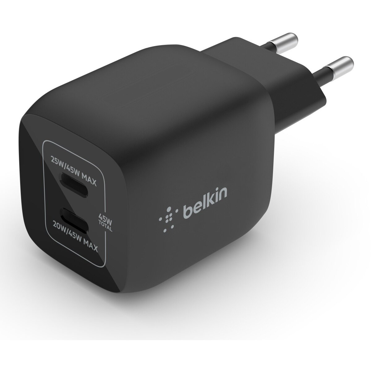 Incarcator   Dual USB-C GaN Wall with PPS 45W Black