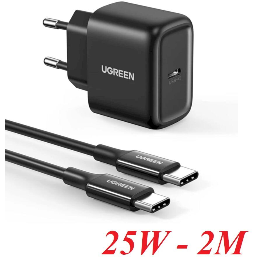 Incarcator Retea CD250 Quick Charge 25W 1 x USB Type-C 5V/3A Include Cablu USB Type-C La USB Type-C 2m Negru