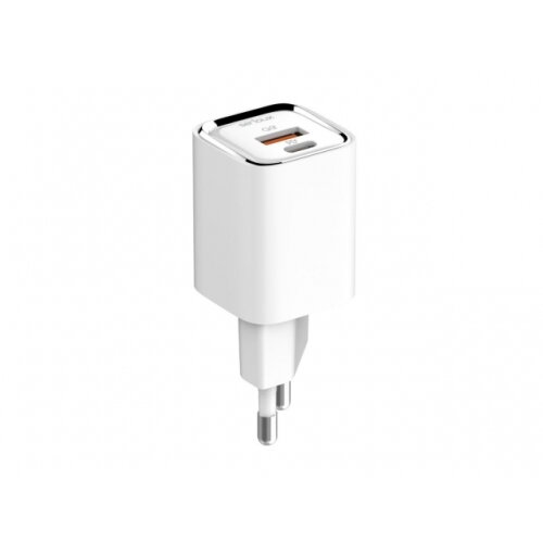 Incarcator retea QC30W, USB-C, USB-A, 30W, White