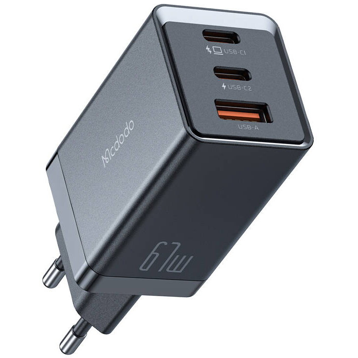 Incartor GSM CH-1541 GaN, 2x USB-C, 1x USB, 67W (negru)