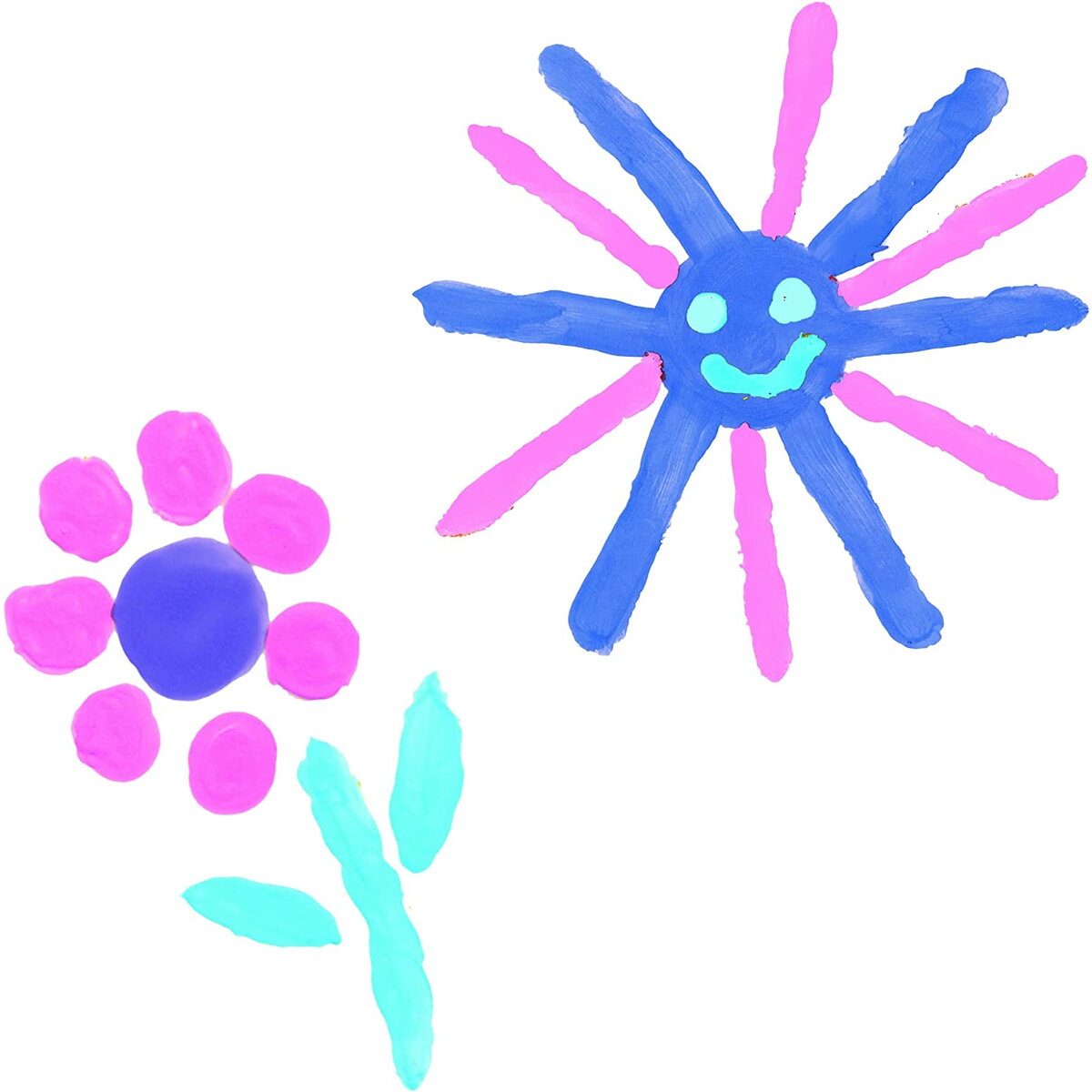 Jucarie Creativa Set acuarele pentru degete 4 culori ECO nuante de fete