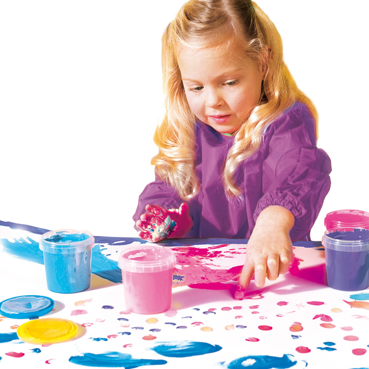 Jucarie Creativa Set acuarele pentru pictat cu degetele 4 x 145 ml.