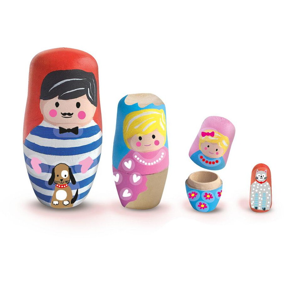 Jucarie Creativa Set copii de decorare papusi Matrioska cu vopsea si accesorii