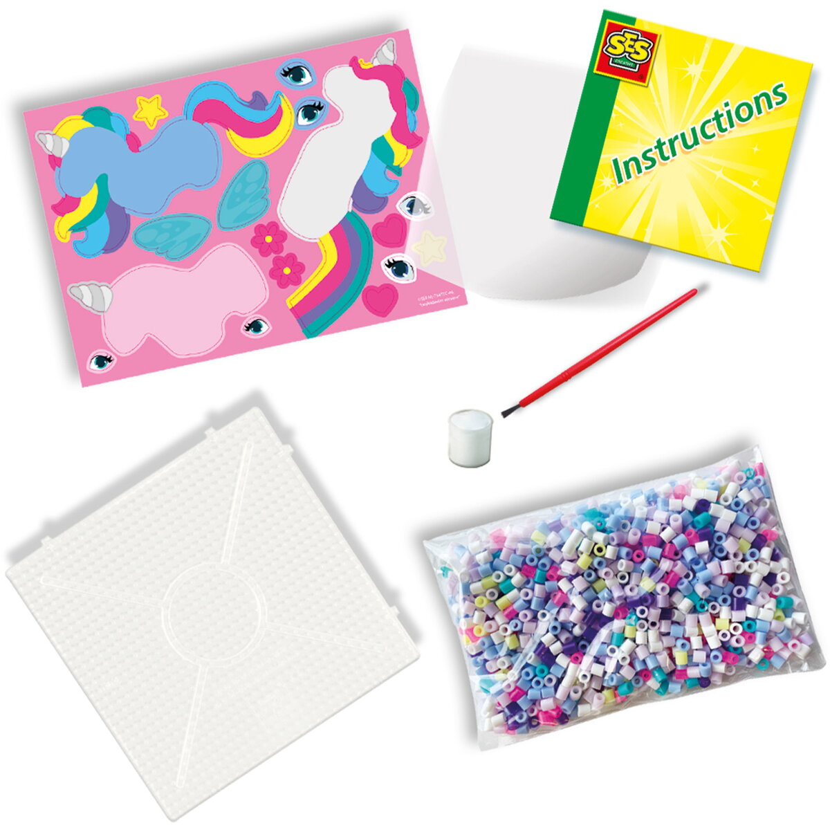 Jucarie Creativa Tablou margele de calcat - Unicorni