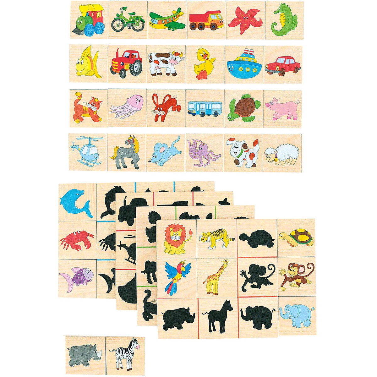 Jucarie din lemn - Potriviti umbrele