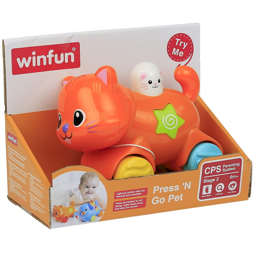 Jucarie Educationala Animals Press and drive Cat