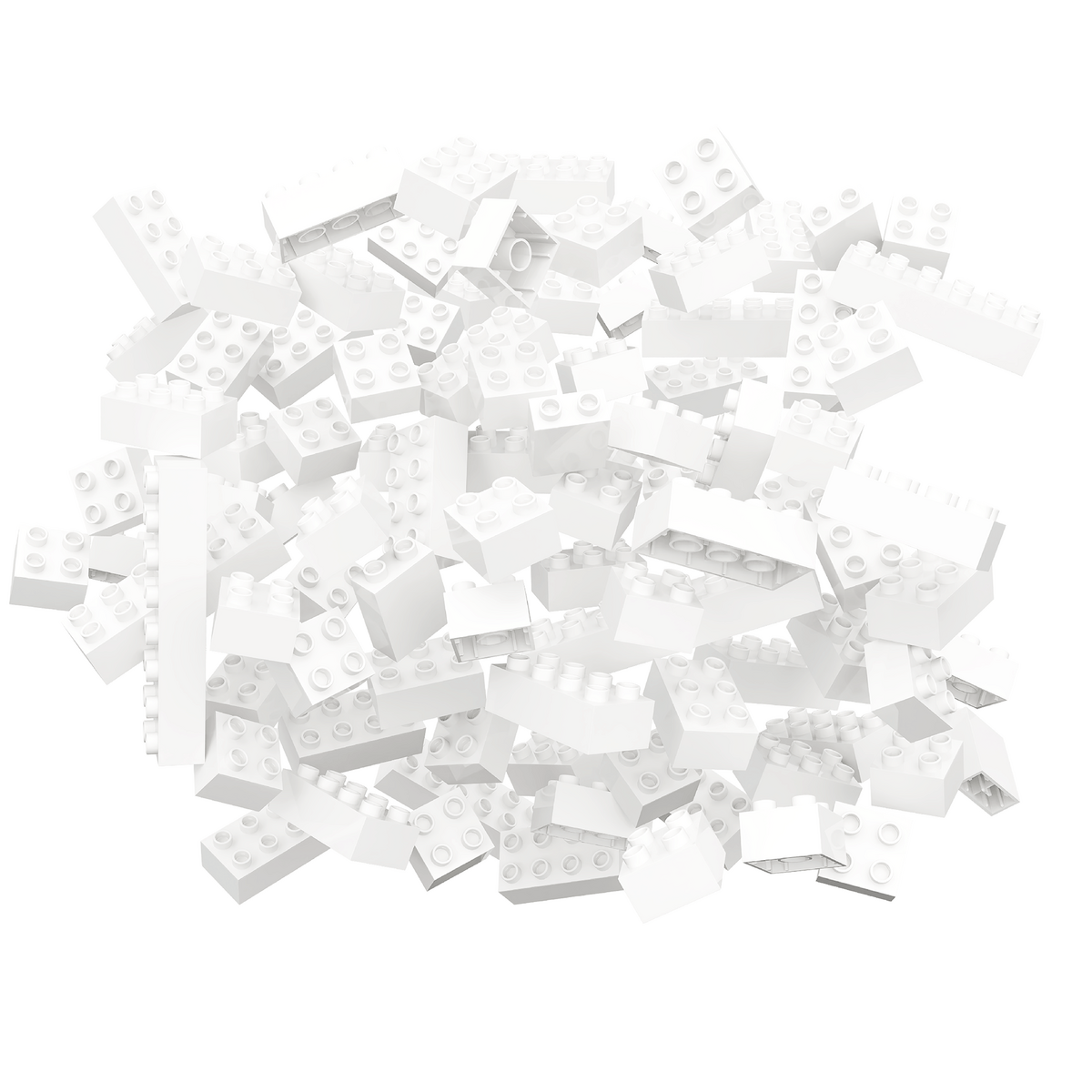 Jucarie Educationala Blocuri de constructie albe Hubelino (120 piese)