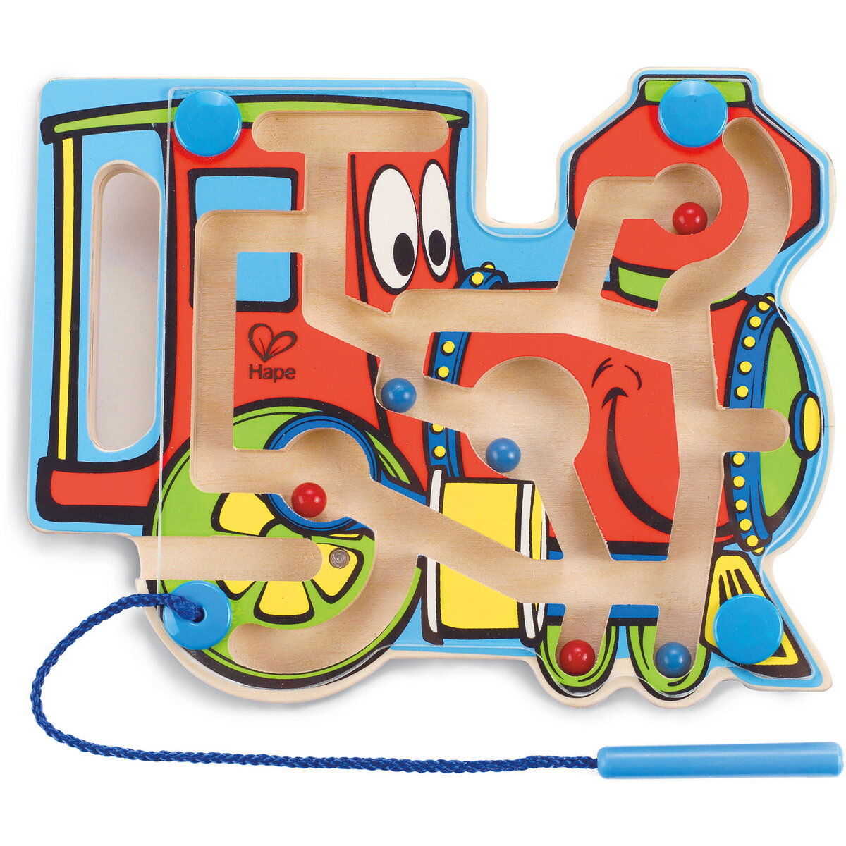 Jucarie Educationala Jucarie din lemn - Labirint magnetic locomotiva