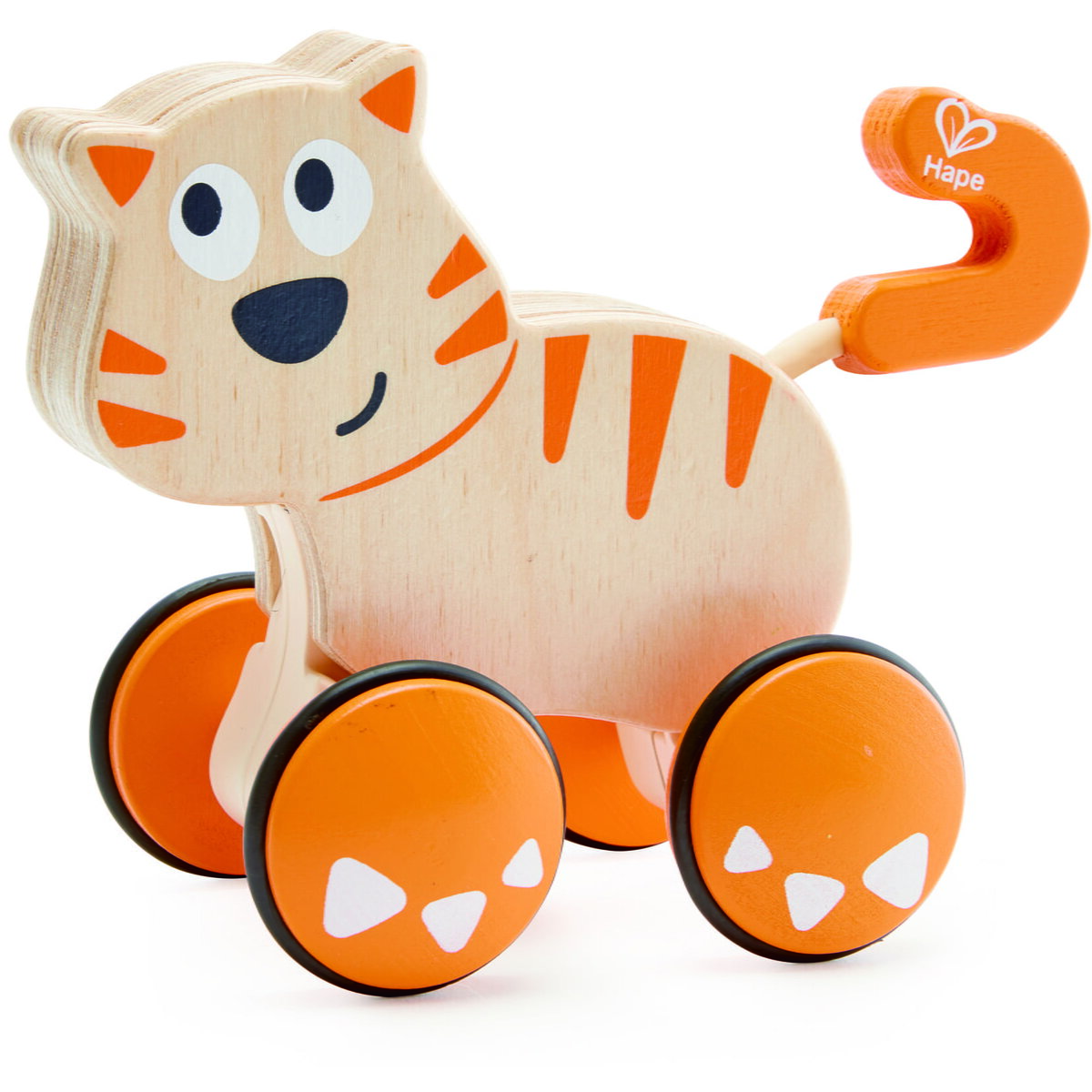 Jucarie Educationala Jucarie din lemn - Pisica Dante, impinge si mergi