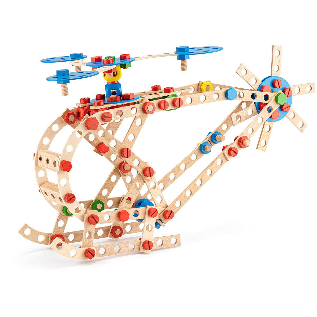 Jucarie Educationala Jucarie din lemn - Set constructie inginer (340 piese)