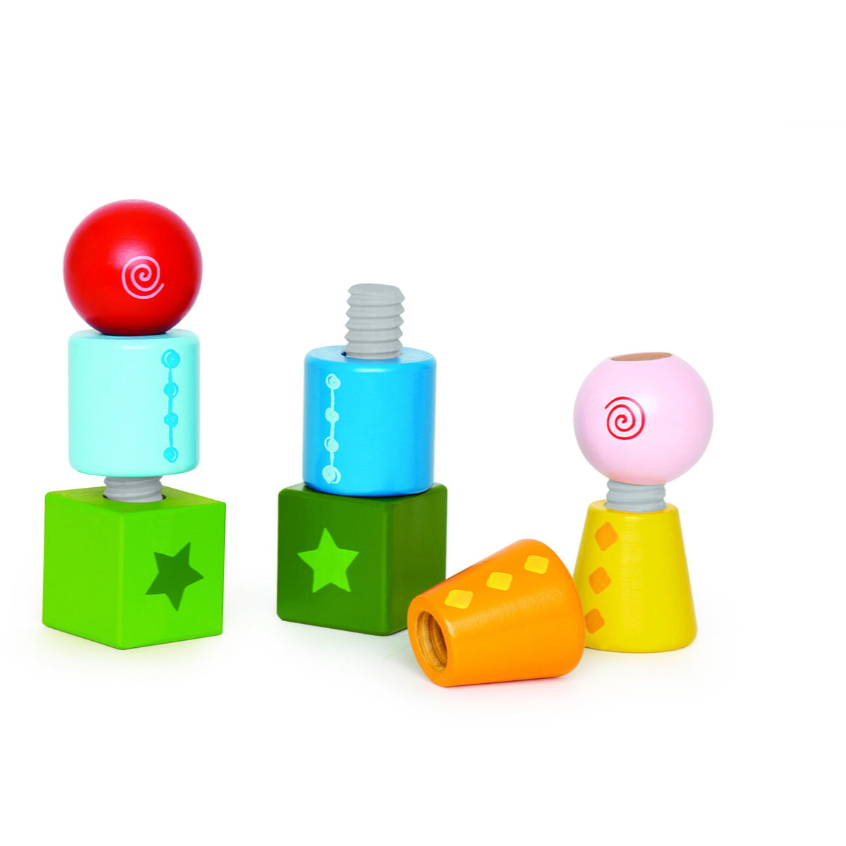 Jucarie Educationala Jucarie din lemn - Set constructie prin insurubare