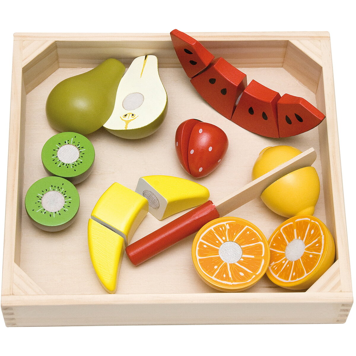 Jucarie Educationala Jucarie din lemn- Fructe de taiat cu tavita