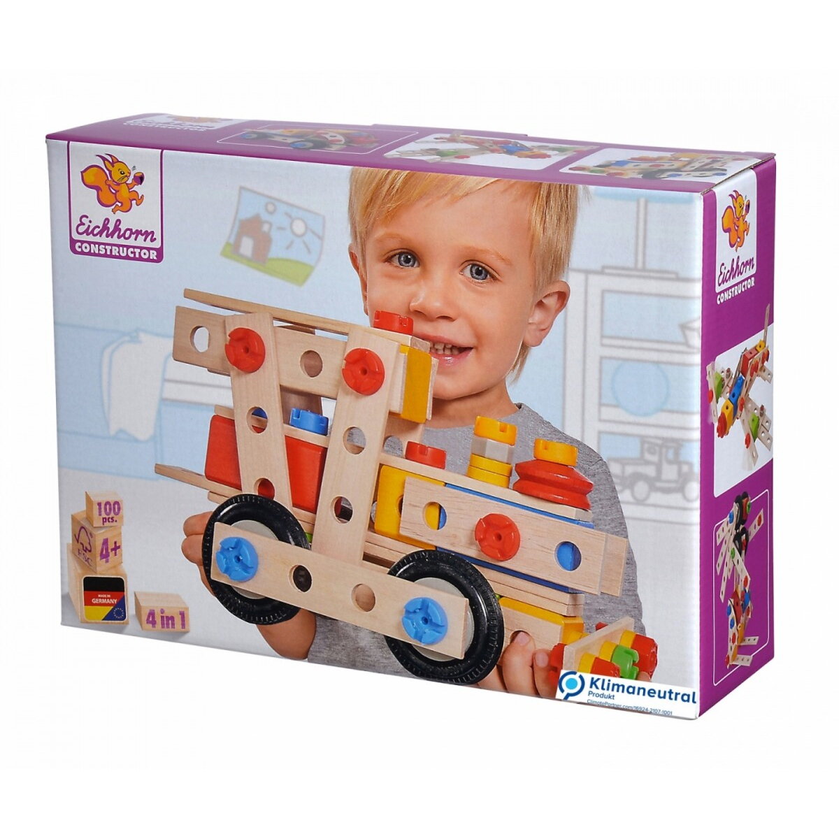 Jucarie Educativa Constructor set Locomotive 100 elements Eichhorn