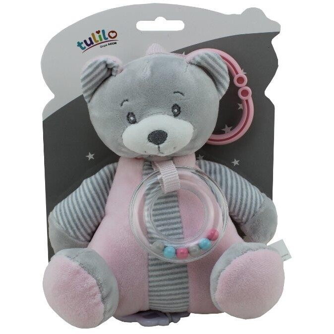 Jucarie Muzicala Pink teddy bear 18 cm