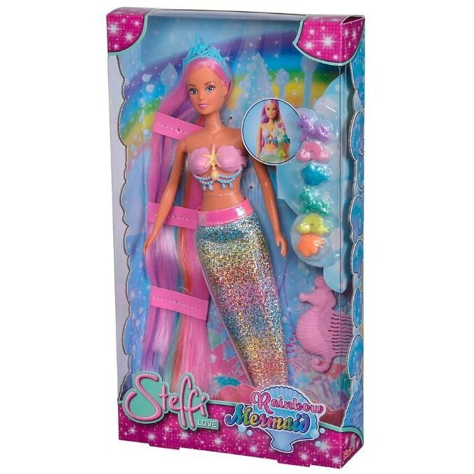 Lalka Steffi tęczowa syrena