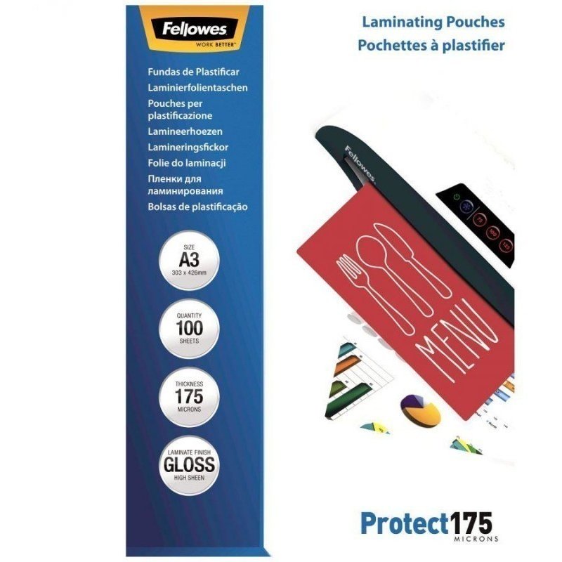 Laminating pouch 175 µ, 216x303 mm - A4, 100 pcs