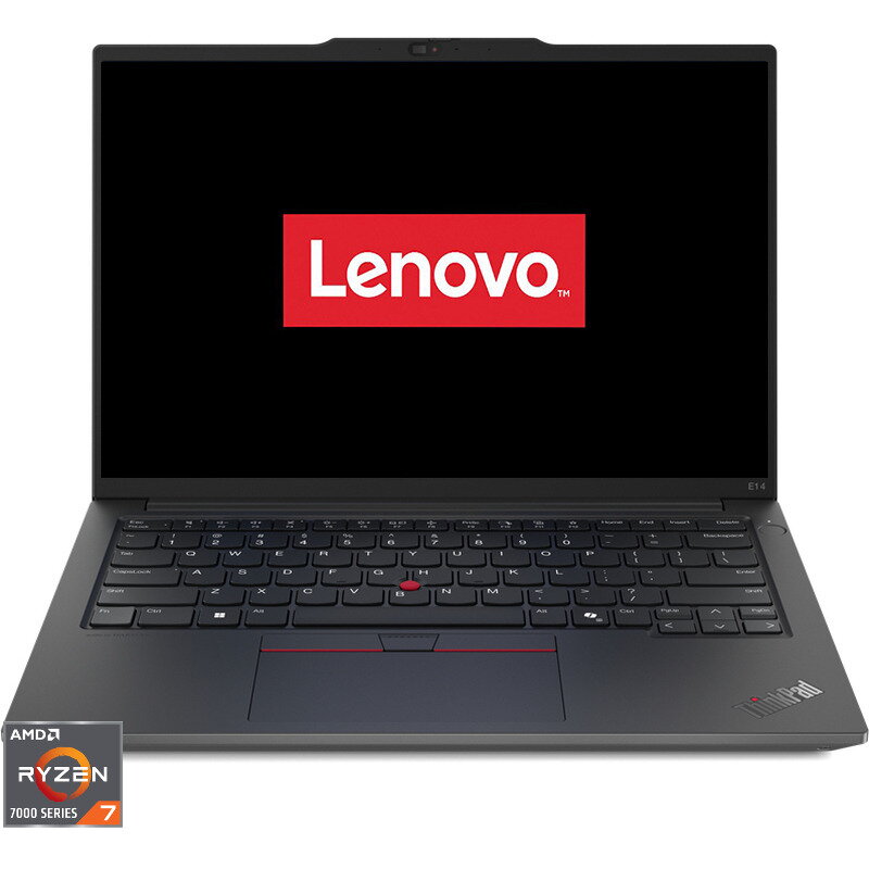 Laptop 14'' ThinkPad E14 Gen 6, WUXGA IPS, Procesor AMD Ryzen 7 7735HS (16M Cache, up to 4.75 GHz), 32GB DDR5, 1TB SSD, AMD Radeon 680M, No OS, Black
