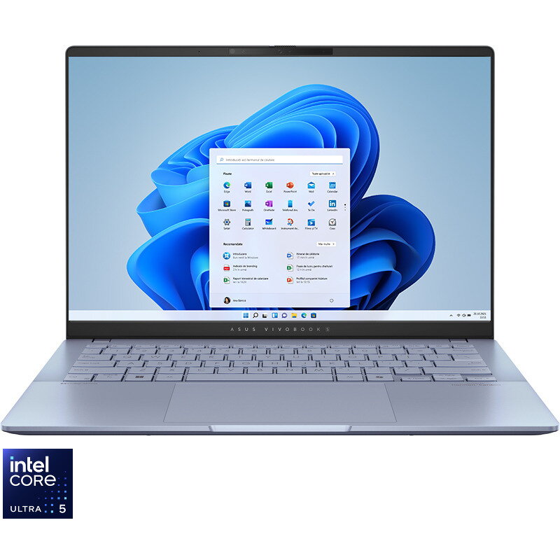 Laptop 14'' Vivobook S 14 OLED S5406SA, WUXGA, Procesor Intel Core Ultra 5 226V (8M Cache, up to 4.50 GHz), 16GB LPDDR5X, 512GB SSD, Intel Arc 130V, Win 11 Home, Mist Blue