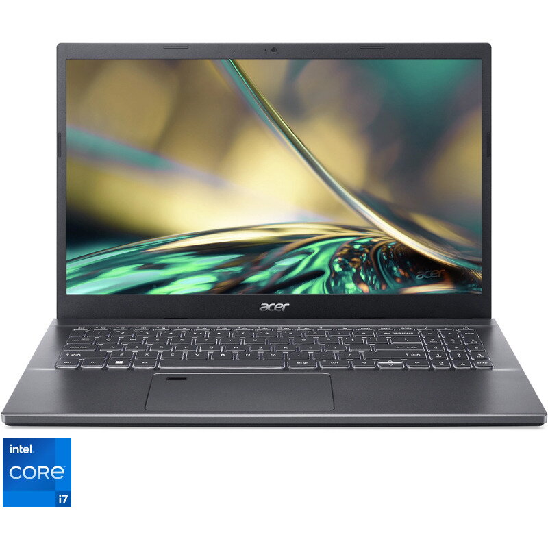 Laptop Aspire 5 A515 FHD 15.6 inch Intel Core i7-12650H 16GB 512GB SSD Free Dos Steel Grey