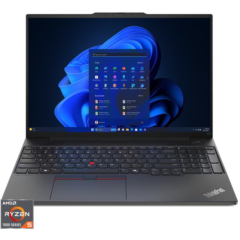 Laptop ThinkPad E16 G2 WUXGA 16 inch AMD Ryzen 5 7535HS 32GB 1TB SSD Windows 11 Pro Black