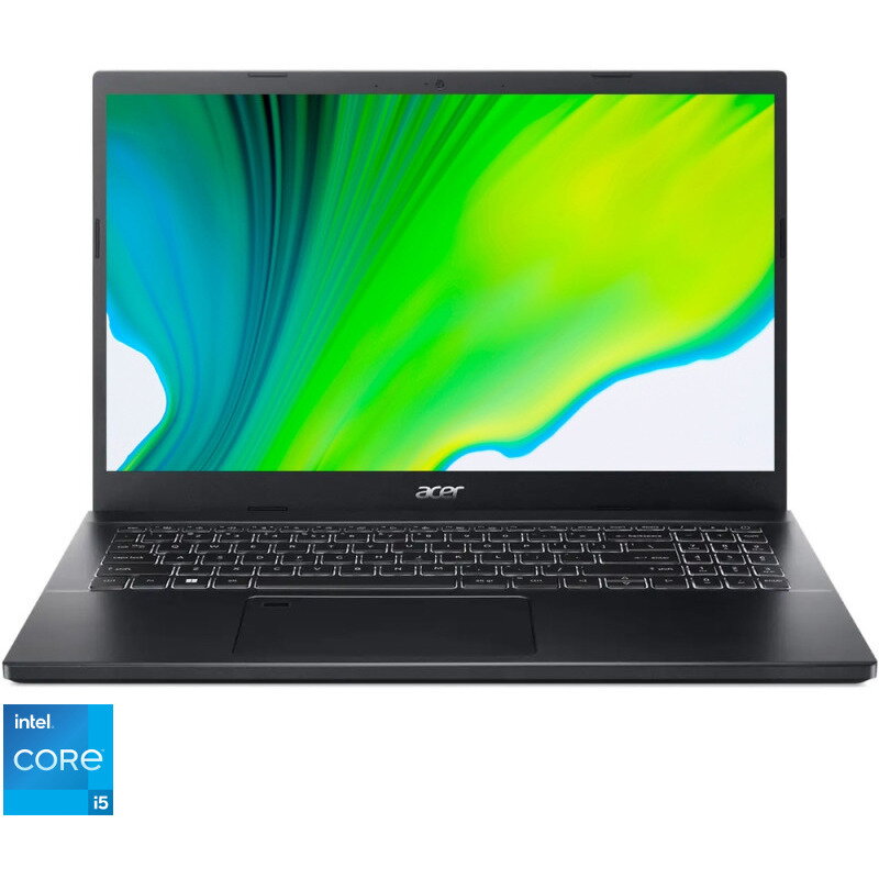 Laptop Aspire 7 A715-76G 15.6 inch FHD Intel Core i5-12450H 16GB DDR4 512GB SSD nVidia GeForce RTX 3050 4GB Black