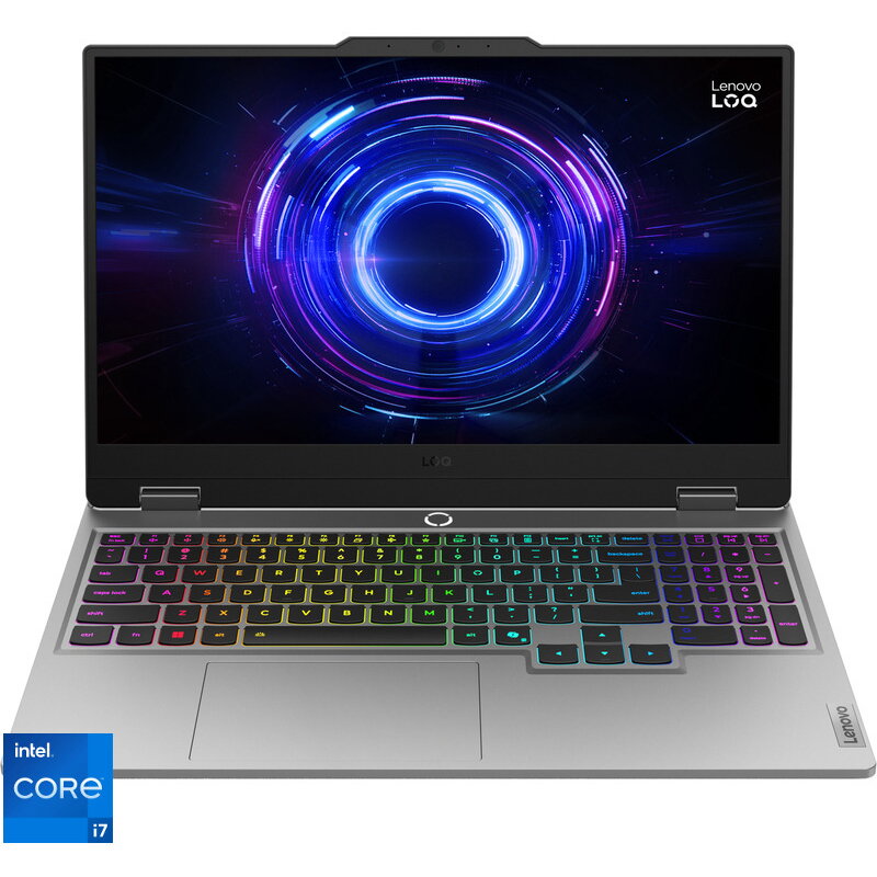 Laptop Gaming 15.6'' LOQ 15IRX10, FHD IPS 144Hz, Procesor Intel Core i7-13650HX (24M Cache, up to 4.90 GHz), 32GB DDR5, 1TB SSD, GeForce RTX 5070 8GB, No OS, Luna Grey