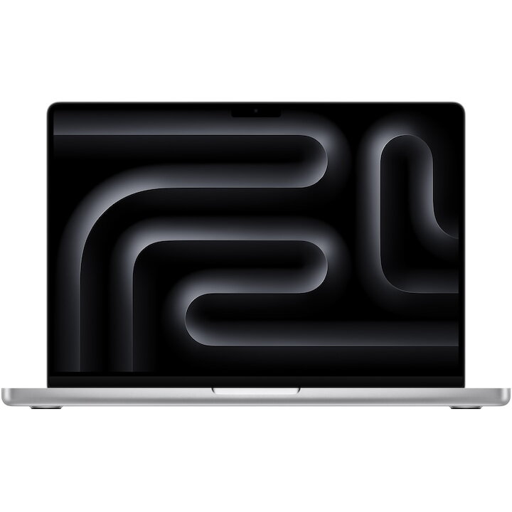 Laptop MacBook Pro 14 cu procesor M3, 8 nuclee CPU si 10 nuclee GPU, 24GB, 1TB SSD, Silver, INT KB, 96W USB-C