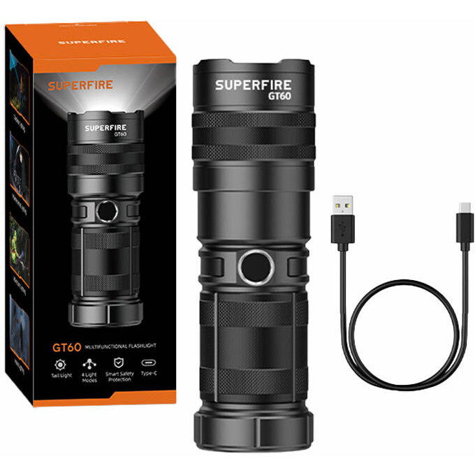 Latarka Superfire GT60, 2600lm, USB-C