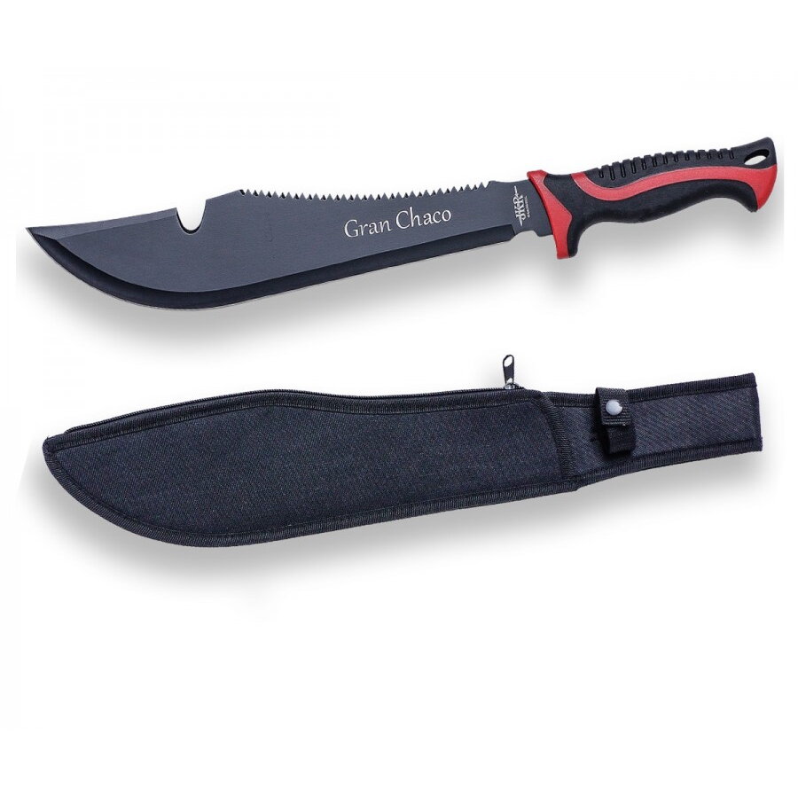 Maceta Gran Chaco, lama inoxidabila 33 cm, cu dinti ferastrau si husa