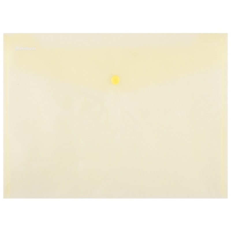 Mapa PP protectie documente A4 landscape, inchidere cu capsa, 12/set, DONAU - galben transparent