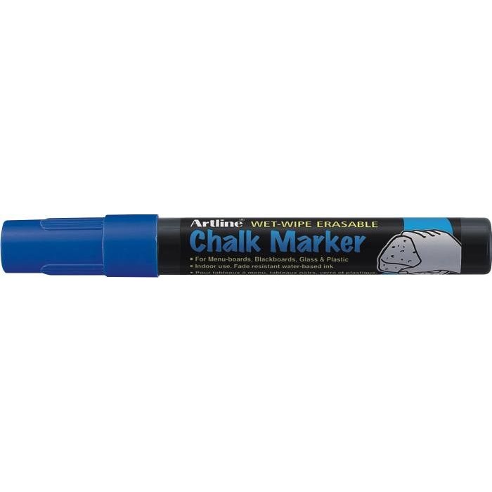 Marker cu creta Artline, pentru table de scris, varf 4.0mm - albastru