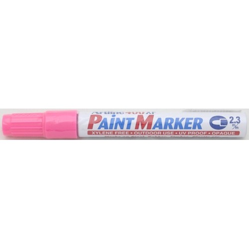 Marker cu vopsea Artline 400XF, corp metalic, varf rotund 2.3mm - roz